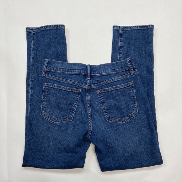 GAP Denim Girlfriend Dark Indigo Mid-Rise Tapered Leg Denim Jeans - Picture 2 of 14